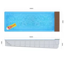 Композитный бассейн Ксабия Pool Cover 10,82*4,08*1,3-1,84 м. Франмер