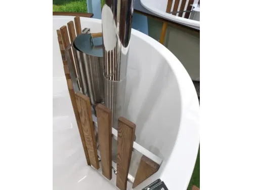 Купель композитная Polar Spa Корнер 130 с отделкой из дерева, 130*130*110 см.