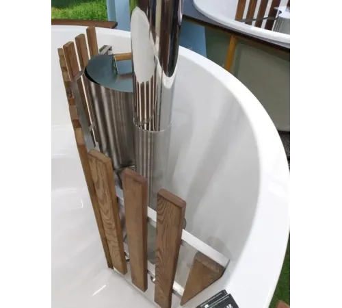 Купель композитная Polar Spa Корнер 130 с отделкой из дерева, 130*130*110 см.