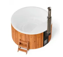 Купель композитная Polar Spa Элит 220 с отделкой из дерева и печью, д.220*110 см.
