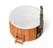 Купель композитная Polar Spa Элит 220 с отделкой из дерева и печью, д.220*110 см.