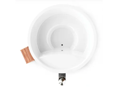 Купель композитная Polar Spa Элит 220 с отделкой из дерева и печью, д.220*110 см.