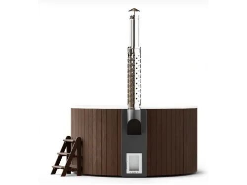 Купель композитная Polar Spa Элит 220 с отделкой из дерева и печью, д.220*110 см.