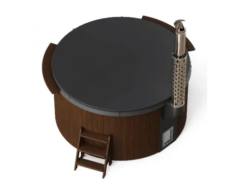 Купель композитная Polar Spa Элит 220 с отделкой из дерева и печью, д.220*110 см.