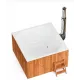 Купель композитная Polar Spa Элит Кваттро 220 с отделкой из дерева и печью, 200*200*110 см.