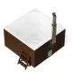 Купель композитная Polar Spa Элит Кваттро 220 с отделкой из дерева и печью, 200*200*110 см.
