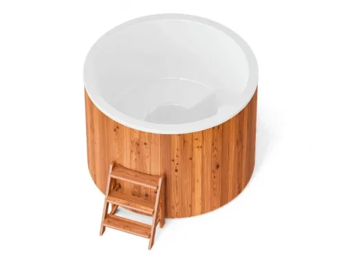 Купель композитная Polar Spa Комфорт 220 с отделкой из дерева, д.220*110 см.