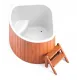 Купель композитная Polar Spa Корнер 130 с отделкой из дерева, 130*130*110 см.