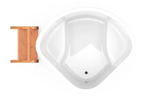 Купель композитная Polar Spa Корнер 130 с отделкой из дерева, 130*130*110 см.