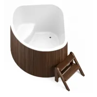 Купель композитная Polar Spa Корнер 160 с отделкой из дерева, 160*160*110 см.