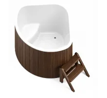 Купель композитная Polar Spa Корнер 160 с отделкой из дерева, 160*160*110 см.