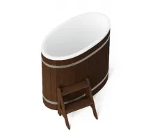 Купель композитная Polar Spa Стандарт 79 с отделкой из дерева, 125*79*110 см.