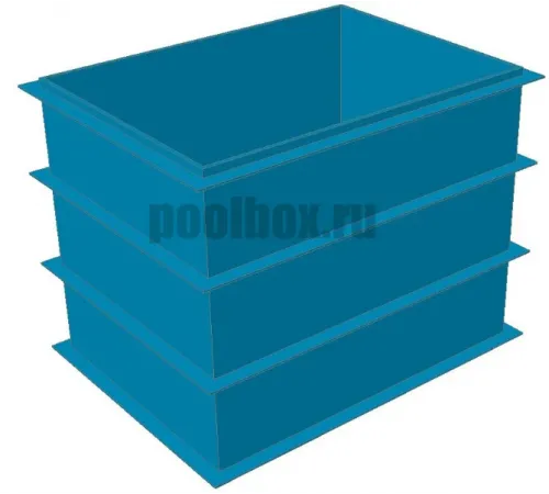 Полипропиленовая купель 1,5 х 0,8 х 1,5 м.