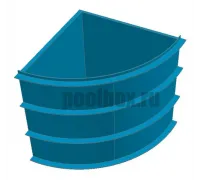 Полипропиленовая купель 1,5 х 1,5 х 1,5 м., четверть круга