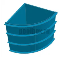 Полипропиленовая купель 1,5 х 1,5 х 1,5 м., четверть круга