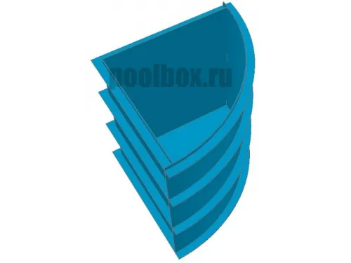 Полипропиленовая купель 1,5 х 1,5 х 1,5 м., четверть круга