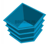 Полипропиленовая купель 1,5 х 1,5 х 1,5 м. с вырезом