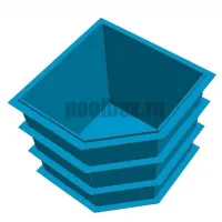 Полипропиленовая купель 1,5 х 1,5 х 1,5 м. с вырезом