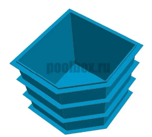 Полипропиленовая купель 1,5 х 1,5 х 1,5 м. с вырезом