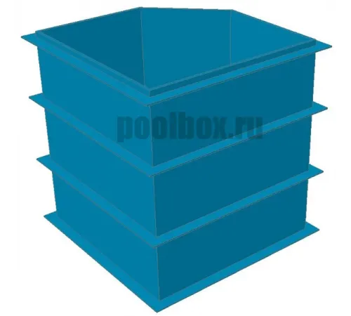 Полипропиленовая купель 1,5 х 1,5 х 1,5 м. с вырезом