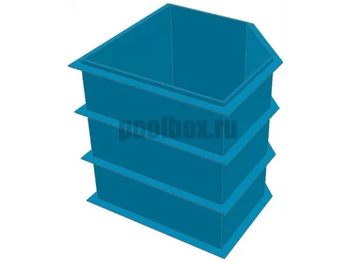 Полипропиленовая купель 1,5 х 1,5 х 1,5 м. с вырезом