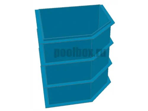 Полипропиленовая купель 1,5 х 1,5 х 1,5 м. с вырезом