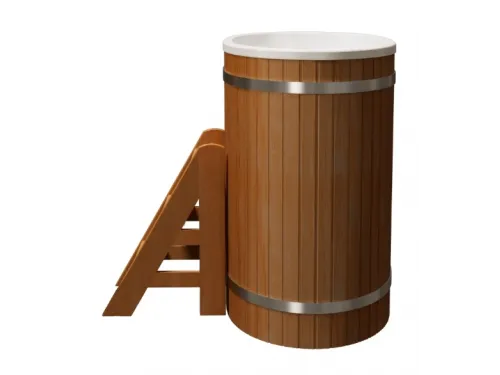 Купель композитная Polar Spa Стандарт 79 с отделкой из дерева, 125*79*110 см.