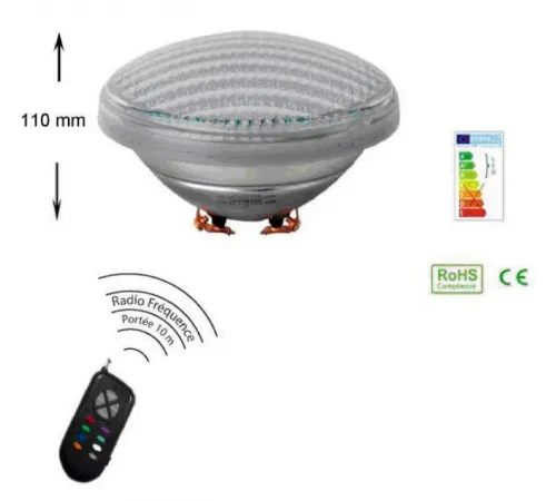 Лампа (25 Вт) светодиодная LED белая AquaViva GAS PAR56-360 LED SMD White Warm