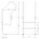 Лестница 2 ст. (у.б.) Flexinox PARALLEL из нержавеющей стали AISI-304