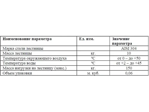 Лестница 2 ст. (у.б.) Flexinox PARALLEL из нержавеющей стали AISI-304