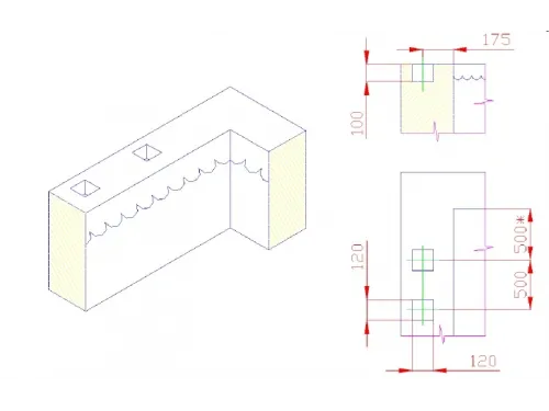 Лестница 2 ст. (у.б.) Flexinox WALL из нержавеющей стали AISI-304