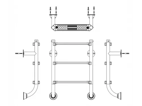 Лестница 3 ст. (без поручней) Aquaviva BHL315-SR AISI-304