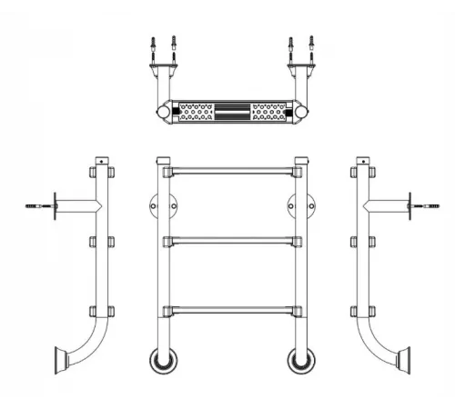 Лестница 3 ст. (без поручней) Aquaviva BHL315-SR AISI-304