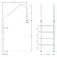 Лестница 4 ст. (ш.б.) Flexinox OVERFLOW из нержавеющей стали AISI-304