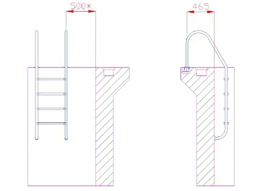 Лестница 4 ст. (ш.б.) Flexinox STANDARD из нержавеющей стали AISI-316