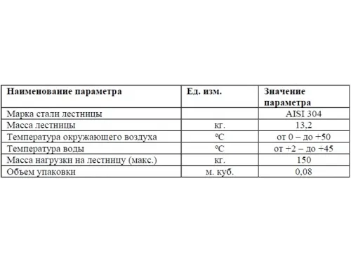 Лестница 4 ст. (у.б.) Flexinox PARALLEL из нержавеющей стали AISI-304
