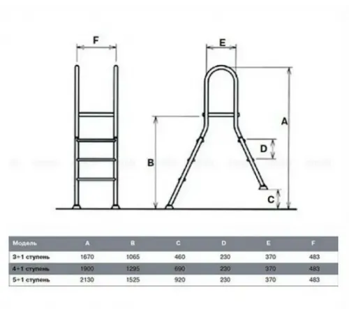 Лестница 5+1 ст. (стремянка) Hayward ESP5HF