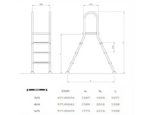Лестница 5+5 ст. (стремянка) Hayward EEP5HF