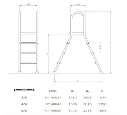Лестница 5+5 ст. (стремянка) Hayward EEP5HF