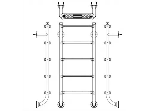 Лестница 5 ст. (без поручней) Aquaviva BHL515-SR AISI-304
