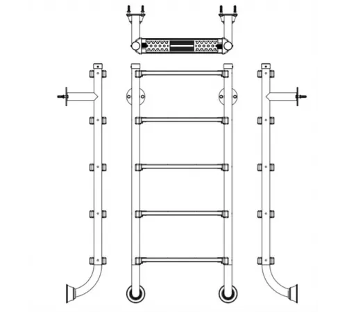 Лестница 5 ст. (без поручней) Aquaviva BHL515-SR AISI-304