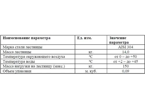 Лестница 5 ст. (у.б.) Flexinox PARALLEL из нержавеющей стали AISI-304