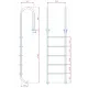 Лестница 5 ст. (у.б.) Flexinox WALL из нержавеющей стали AISI-304