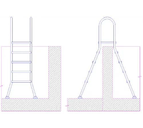 Лестница 4+4 ст. (стремянка) Mayer Schwimmbad AISI-304 5521