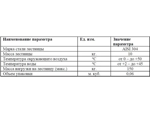 Лестница 2 ст. (ш.б.) Flexinox STANDARD из нержавеющей стали AISI-304