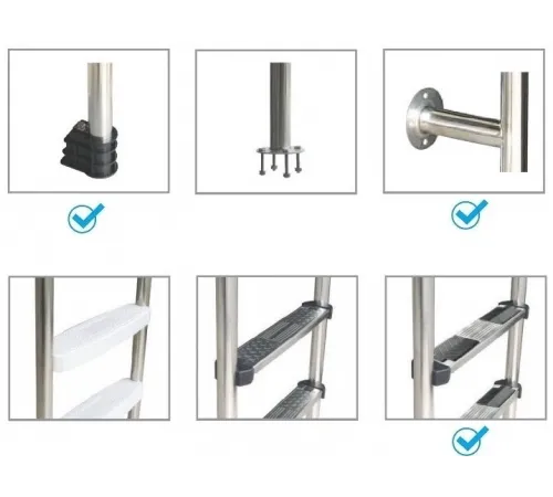 Лестница 2 ст. (ш.б.) Aquaviva Overflow-215 AISI-304