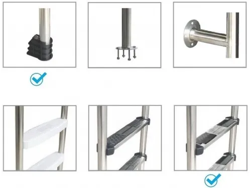 Лестница 5 ст. (у.б.) Aquaviva MUS-515 для облегченного доступа  AISI-304