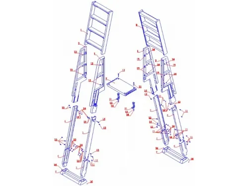 Лестница 4+4 ст. (стремянка) SLA001 Kripsol (пластик) 