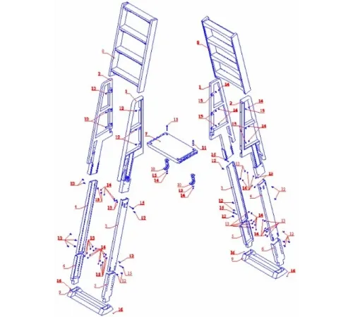 Лестница 4+4 ст. (стремянка) SLA001 Kripsol (пластик) 