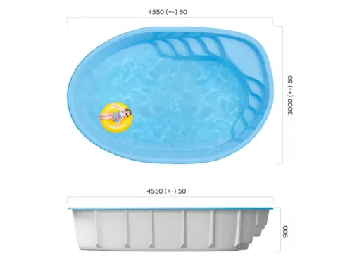 Композитный бассейн Лион-Baby 4,55*3,0*0,9 м., Франмер